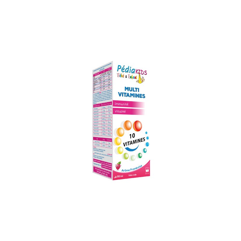 PEDIAKIDS MULTI VITAMINES FRAMBOISE SIROP 150 ML