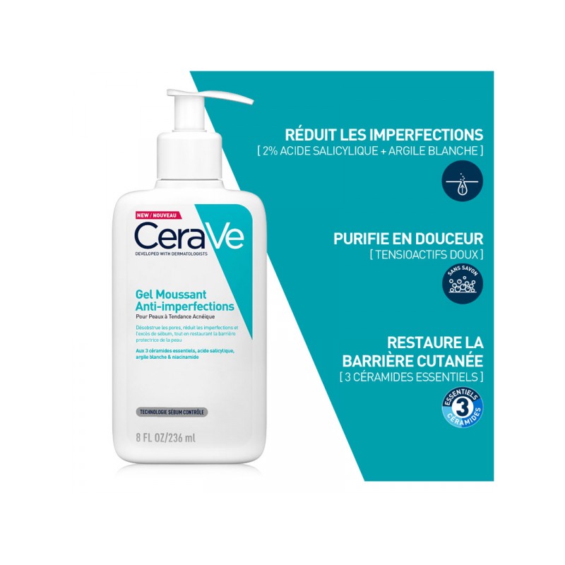 CERAVE GEL MOUSSANT ANTI-IMPERFECTIONS 236ML