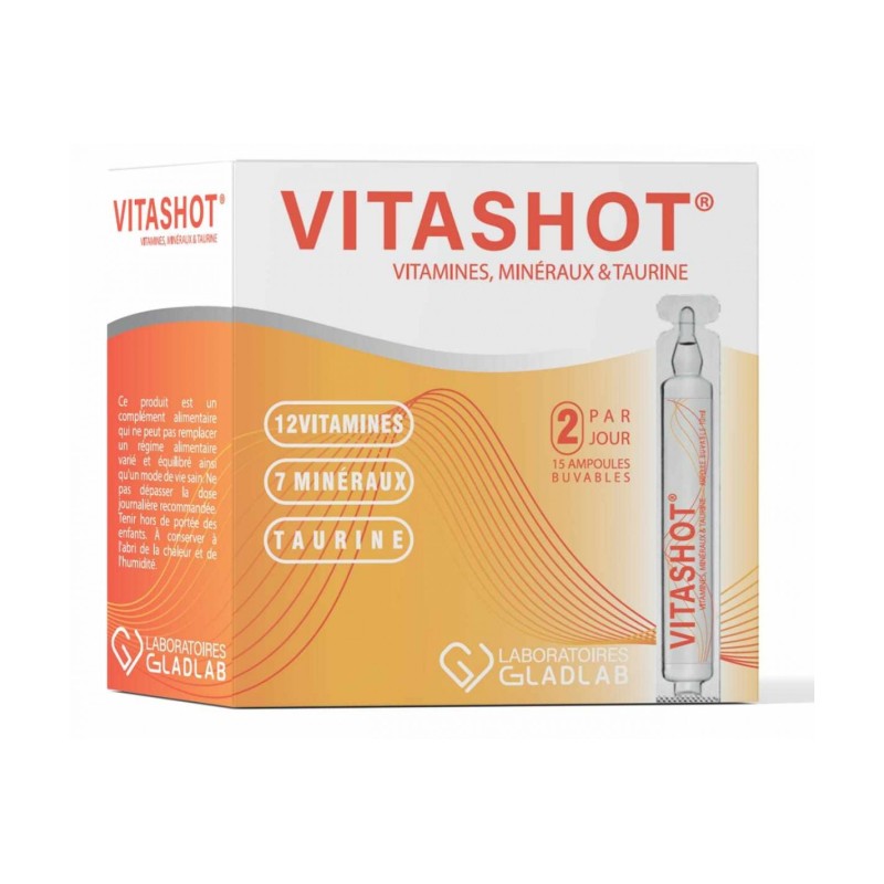 VITASHOT 12 VITAMINESplus MINERAUX 15AMPOULES