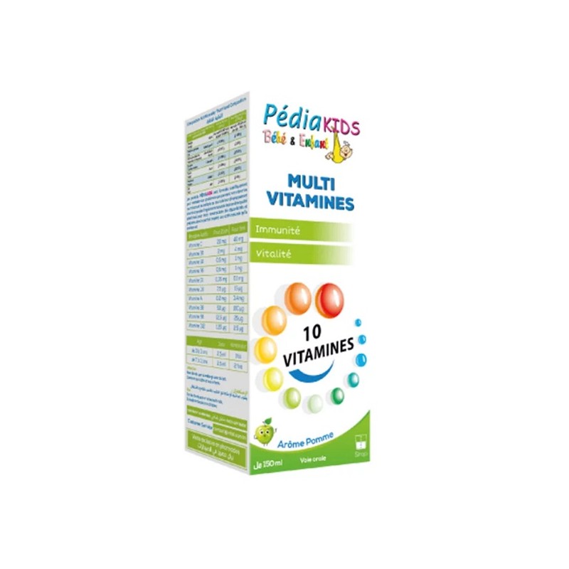 PEDIAKIDS MULTI VITAMINES POMME SIROP 150 ML